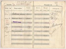 1916. "Békésmegyei Takarékpénztári Egyesület" betéti könyvecskéje részben kitöltve + 1921....