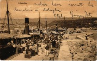 Crikvenica, Cirkvenica; kikötő, gőzhajók / port, steamships