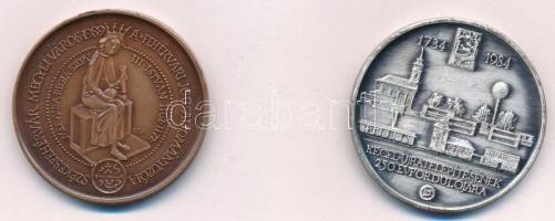 Lapis András (1942-) 1984. "Kecel újratelepítésének 250. évfordulójára - Patachich Gábor kalocsai érsek" ezüstpatinázott bronz emlékérem (42,5mm) + Fritz Mihály (1947-) 1989. "MÉE Székesfehérvár - III. István király - A fehérvári jog adományozója" kétoldalas bronz emlékérem (42,5mm) T:AU Adamo SF11