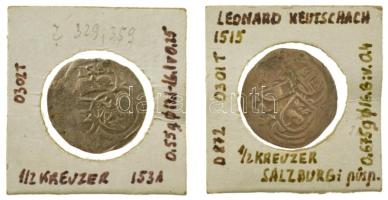 Osztrák Államok / Salzburg 1515. 1/2kr Ag "Leonhard von Keutschach" (0,70g) + 1531. 1/2kr Ag "Mátyás" (0,55g) T:XF,VF Austrian Sates / Salzburg 1515. 1/2 Kreuzer Ag "Leonhard von Keutschach" (0,70g) + 1531. 1/2 Kreuzer Ag "Matthäus Lang" (0,55g) C:XF,VF