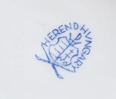 Herendi Eton mintás fonott tálka. Kézzel festett, jelzett, repedéssel, d: 11,5 cm