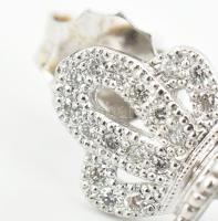 Arany (Au) 14K fülbevalópár 34 db gyémánttal és Tahiti gyönggyel, jelzett, h: 2,5 cm, bruttó: 4,85 g