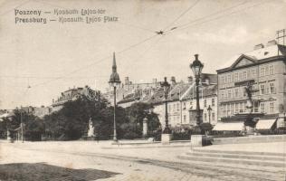 Pozsony Kossuth Lajos square with Restaurant Central Pilsner Urquell and Dentist