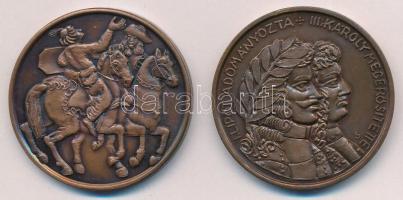 Bartos Endre (1930-) 1986. "MÉE Baja - I. Lipót - III. Károly / Baja Mezőváros" bronz emlé...