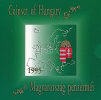 1995. 10f-200Ft (11xklf) "Magyarország pénzérméi" forgalmi sor dísztokban, közte 200Ft Ag "Deák" T:BU patina  Adamo FO28