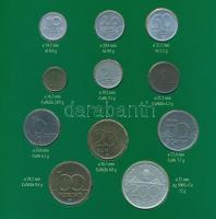 1995. 10f-200Ft (11xklf) "Magyarország pénzérméi" forgalmi sor dísztokban, közte 200Ft Ag ...