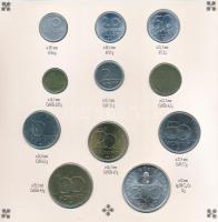 1993. 10f-200Ft (11xklf) forgalmi sor "Magyarország pénzérméi" karton dísztokban, egy lapo...