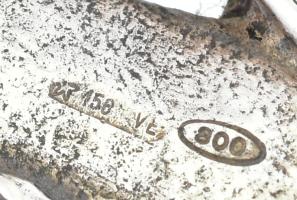 Ezüst(Ag) plasztikus vízi csikó nyelű könyvjelző vagy levélbontó, jelzett, h: 15,5 cm, nettó: 33 g