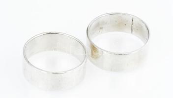 Ezüst(Ag) széles jegygyűrű, 2 db, jelzett, méret: 61 és 63, nettó: 10,1 g