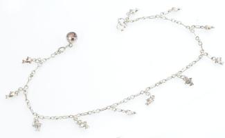 Ezüst(Ag) delfines csörgős bokalánc, jelzett, h: 25 cm, nettó: 5 g