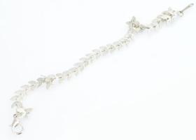 Ezüst(Ag) pálmalevélmintás karkötő, jelzett, h: 18 cm, nettó: 3,5 g