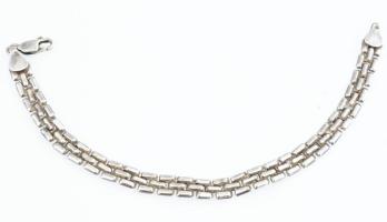 Ezüst(Ag) háromsoros glídes karkötő, jelzett, h: 18,5 cm, nettó: 5,5 g