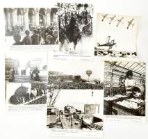 12 db MTI sajtófotó (közte Kádár János, Losonczi Pál, sport, repülés, stb.), vegyes állapotban, 26x2...