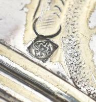 Ezüst(Ag) virágmintás masszív szalvétagyűrű, jelzett, m: 6 cm, nettó: 104,7 g