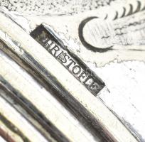 Ezüst(Ag) virágmintás masszív szalvétagyűrű, jelzett, m: 6 cm, nettó: 104,7 g