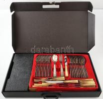 12 személyes Metal Stang evőeszköz készlet retro, eredeti dobozában, ezüstözött, jelzett, a kiskanál...