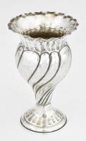 Ezüst(Ag) csavart mintás váza, jelzett, m: 12 cm, nettó: 84,4 g