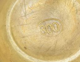 Ezüst(Ag) csavart mintás váza, jelzett, m: 12 cm, nettó: 84,4 g