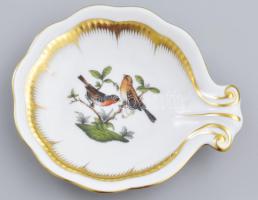Herendi Rotschild mintás kagyló alakú tálka, kézzel festett, hibátlan, h: 13,5 cm