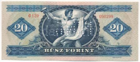 1965. 20Ft "C 129 - 090299" sorozat és sorszámmal, "MINTA" perforációval T:UNC,A...