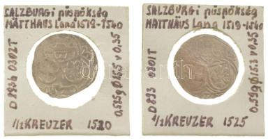 Osztrák Államok / Salzburg 1520-1525. 1/2kr Ag &quot;Mátyás&quot; (2xklf) (0,58g, 0,59g) T:XF,VF Austrian Sates / Salzburg 1520-1525. 1/2 Kreuzer Ag &quot;Matthäus Lang&quot; (2xdiff) (0,58g, 0,59g) C:XF,VF