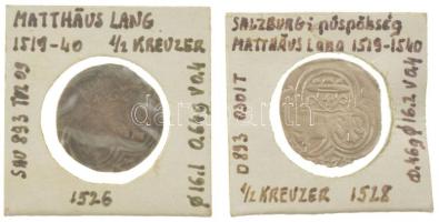 Osztrák Államok / Salzburg 1526-1528. 1/2kr Ag &quot;Mátyás&quot; (2xklf) (0,46g, 0,64g) T:XF,VF Austrian Sates / Salzburg 1526-1528. 1/2 Kreuzer Ag &quot;Matthäus Lang&quot; (2xdiff) (0,46g, 0,64g) C:XF,VF