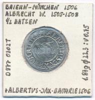 Német Államok / Bajorország 1506 1/2b Ag IV. Albert (1,87g) T:XF German States / Bavaria 1506. 1/2 Batzen Ag Albrecht IV (1,87g) C:XF Krause MB#17