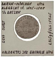Német Államok / Bajorország 1506 1/2b Ag "IV. Albert" (1,86g) T:XF German States / Bavaria...