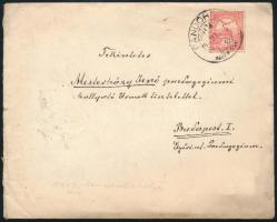 1909 Péterfy Sándor nyelvész saját kezű levele és borítékja