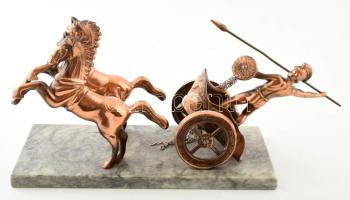 Római fogathajtó. Bronzírozott fém, sérült, 35x15x20 cm