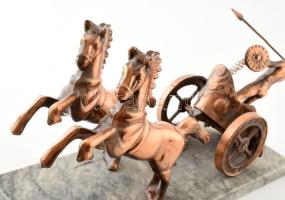 Római fogathajtó. Bronzírozott fém, sérült, 35x15x20 cm