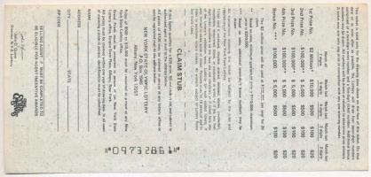 Amerikai Egyesült Államok / New York 1978. "XIII. Téli Olimpiai Játékok" sorsjegy 10$ érté...