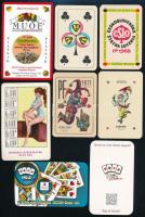 cca 1980 4 db magyar és 4 db cseh kártyákat ábrázoló kártyanaptár