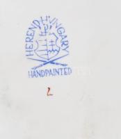 Herendi nyúlpár, kézzel festett, jelzett, hibátlan, m: 14,5 cm