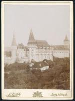 1898 Vajdahunyadi vár, keményhátú fotó Bülch Ágoston budapesti műterméből, 16,5×12 cm / Hunedoara, castle