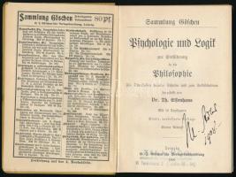 Dr. Th. Elfenhans: Psychologie und Logik zur Einführung in die Philosophie. Sammlung Göschen. Leipzi...
