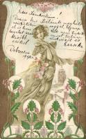 Lady Embossed Litho