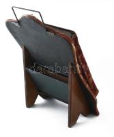 cca 1900 Díszes fotóalbum, tükörrel, fa állvánnyal, restaurált, album: 27×22 cm, állvány: 44×28 cm