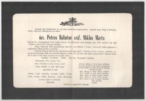 1938-74 4 db gyászjelentés báró, stb