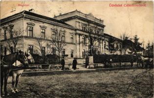 1909 Csíkszereda, Mercurea Ciuc; Megyeháza. Szvoboda József kiadása / county hall (fa)