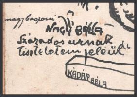 Kádár Béla (1877-1956): Falusi jelenet. Tus, papír, jelzett. Nagy Béla (1882-1962) százados, későbbi...