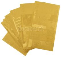 2002. 5E-200E (6xklf) aranyfóliás bankjegy replikák, hozzá illő tanúsítvánnyal T:UNC
2002. 5 Euro-2...