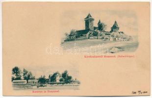 1900 Homoród, Homorod; Kirchenkastell, Kaserne / Evangélikus erődtemplom, Laktanya / Lutheran castle church, K.u.K. military barracks (vágott / cut)