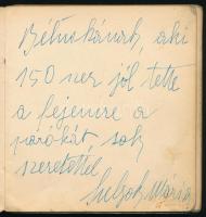 Babic (Babicz, Babitz) Béla színházi fodrász és parókakészítő emlékfüzete ismert színészek, énekesek...