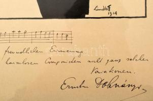 1914 Dohnányi Ernő (1877-1960) zeneszerző autográf dedikációja, Hans Lindloff (1878-1960): Dohnányi ...