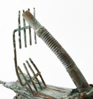 Lakner László (1936-): Krampusz, 1987. Patinázott Bronz szobor, jelezve fent az oldalán: Lakner 87. ...