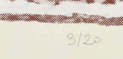 Pinczehelyi Sándor (1946-): Karácsonyi lap, 1982. Szitanyomat, papír, jelzett, számozott (3/20). Min...