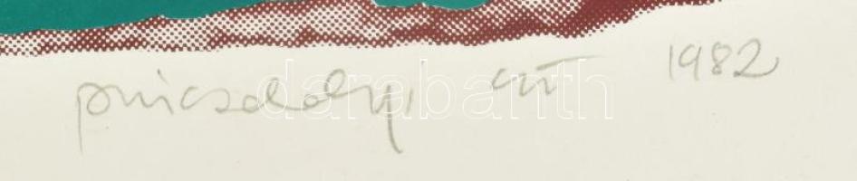 Pinczehelyi Sándor (1946-): Karácsonyi lap, 1982. Szitanyomat, papír, jelzett, számozott (3/20). Min...