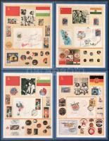 1986 Interkozmosz, orosz nyelvű mappa 18 db képtáblával (rajtuk aláírt FDC-k, űrhajósok képei, köztü...