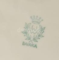 Antik Bavaria reggeliző szett, virágmintás, minimális kopottsággal, d: 19,5 cm